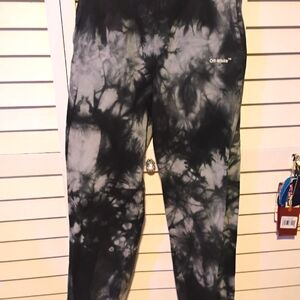 Off-White Black and Gray Tie-Dye Sweatpants